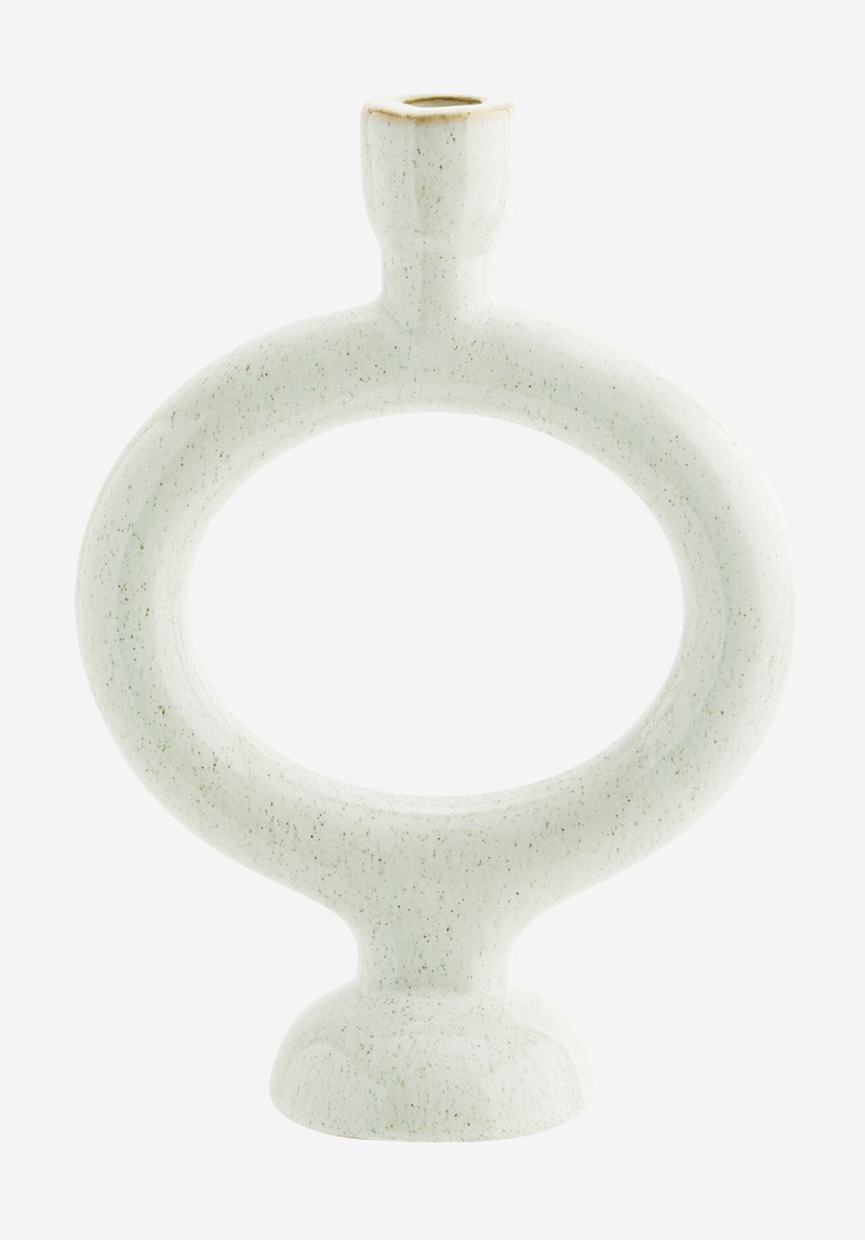 Candleholder Stoneware Cream Speckled h27,5cm