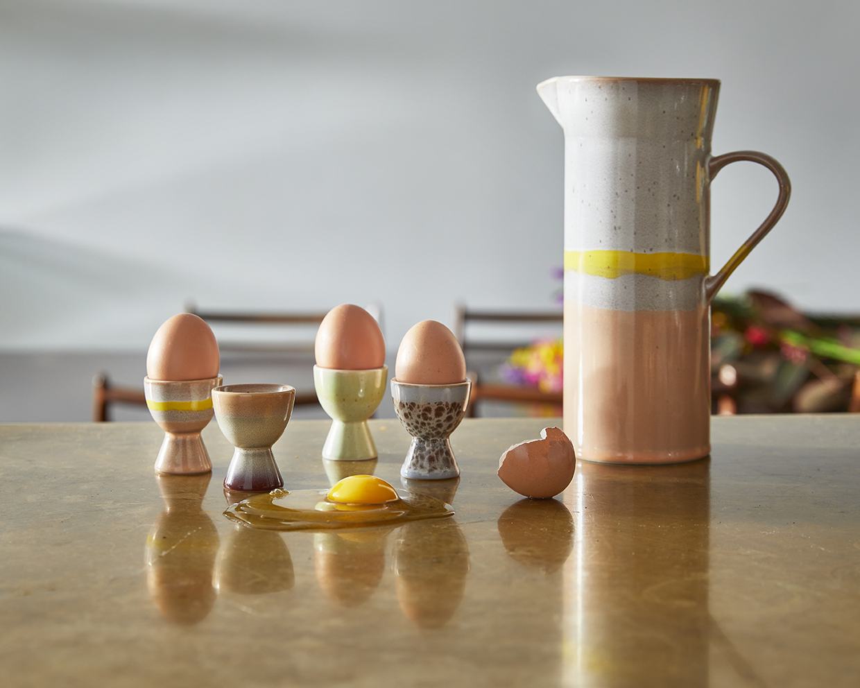 70s ceramics: egg cups, taurus (set of 4)