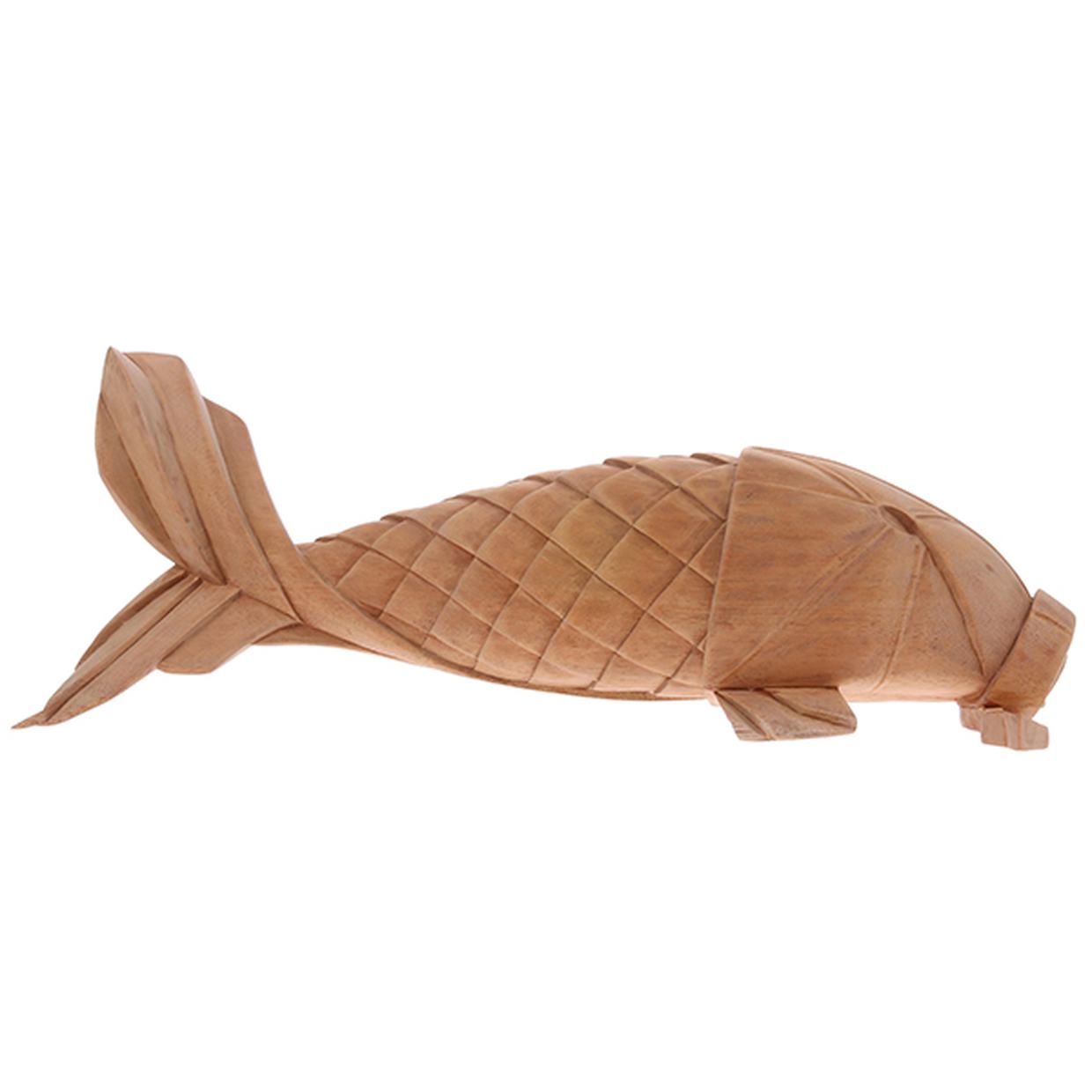 Hand carved wooden carp fish