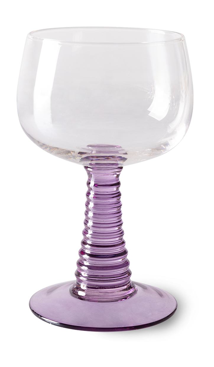 Swirl wine glass high, purple