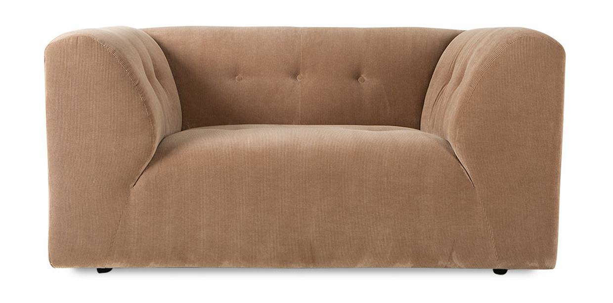 Vint couch: element loveseat, corduroy rib, brown