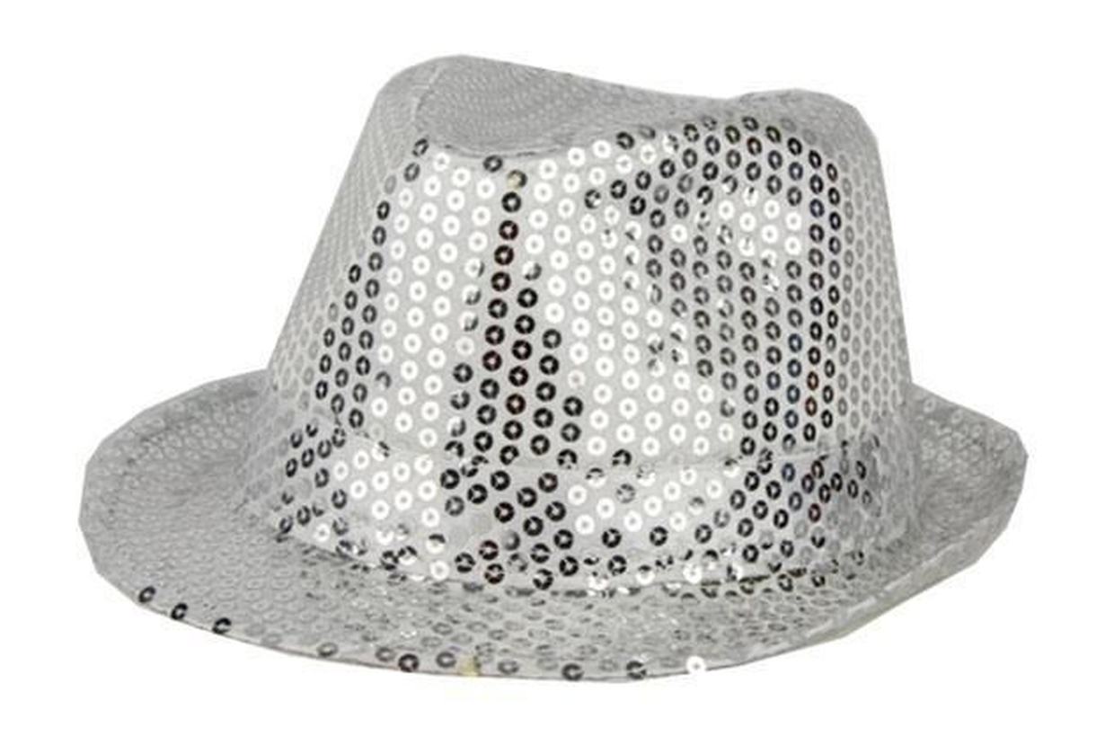 Glitter hoed zilver