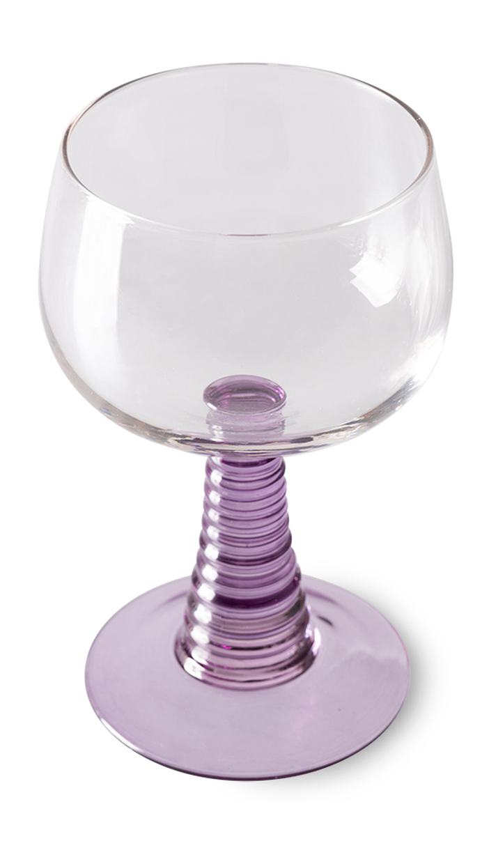 Swirl wine glass high, purple