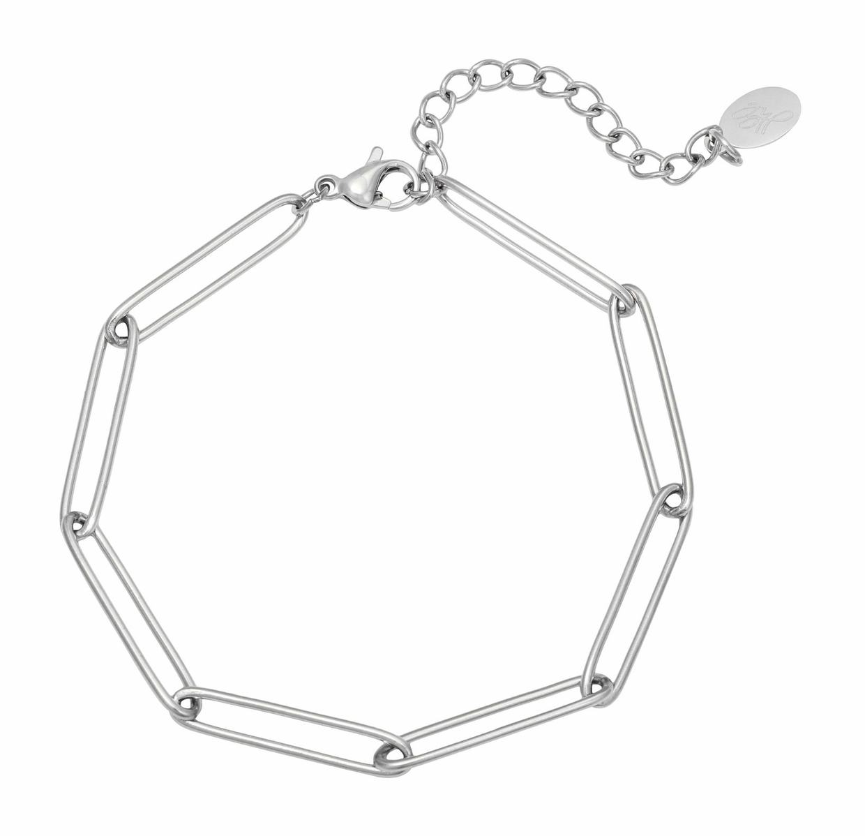 Bracelet plain chain silver