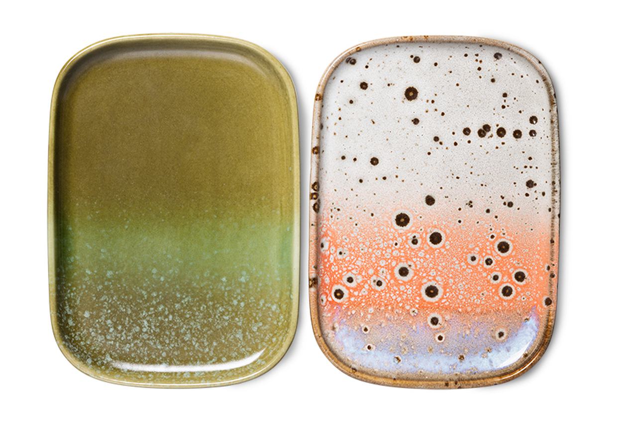 70s ceramics: small trays, atlas (set of 2)