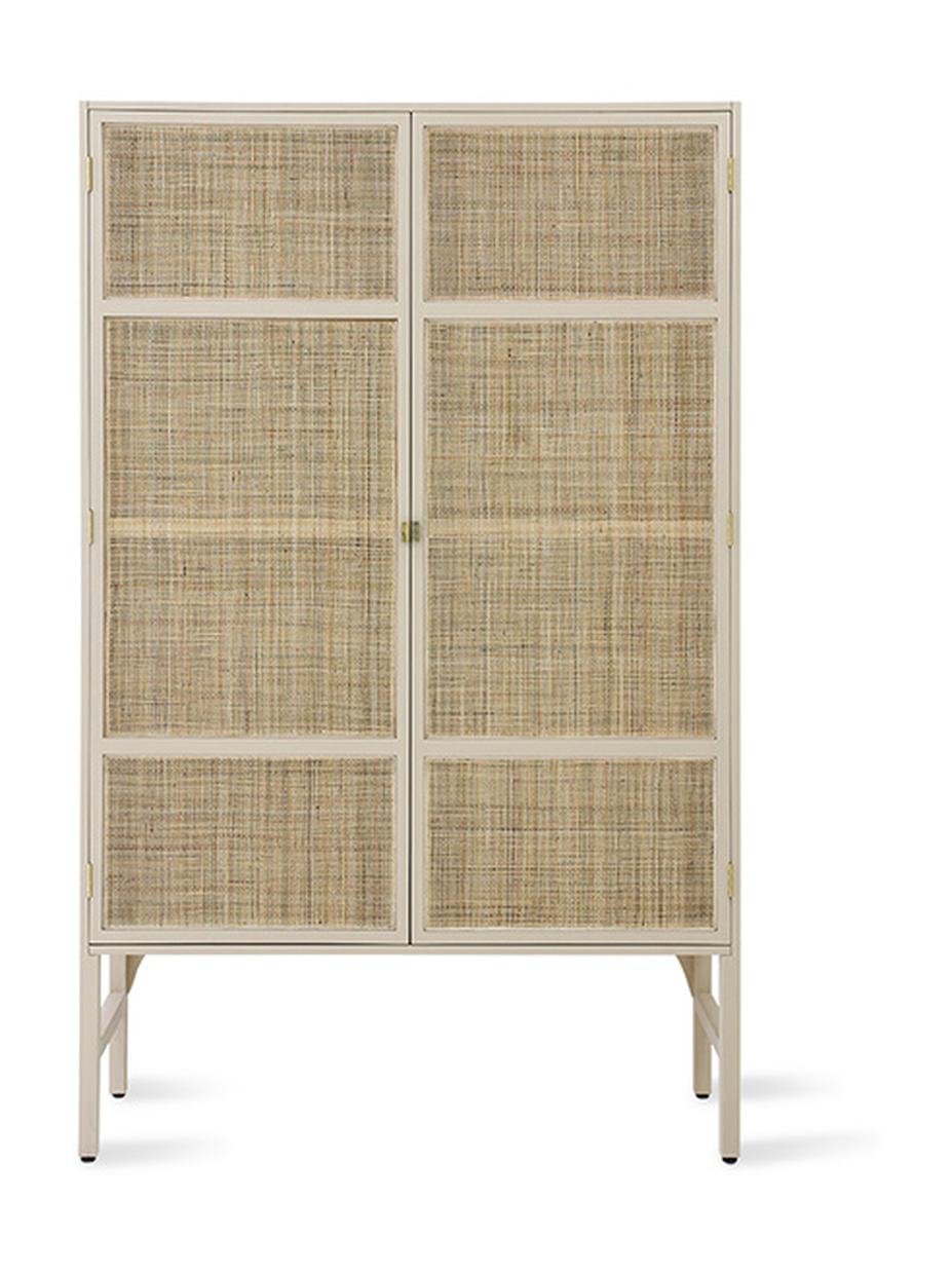 Retro webbing cabinet sand with shelves