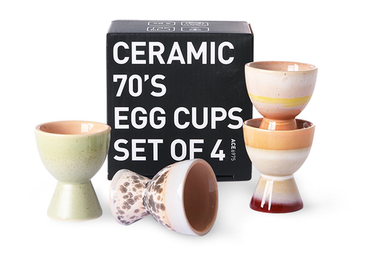 70s ceramics: egg cups, taurus (set of 4)
