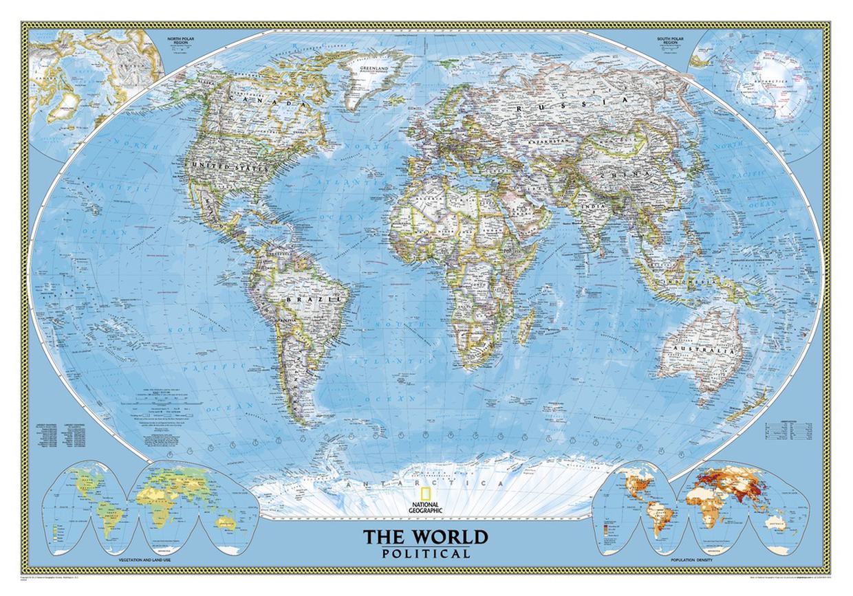 Magneetbord - Wereldkaart 85PM Wereldkaart, World Political, 280 x 194