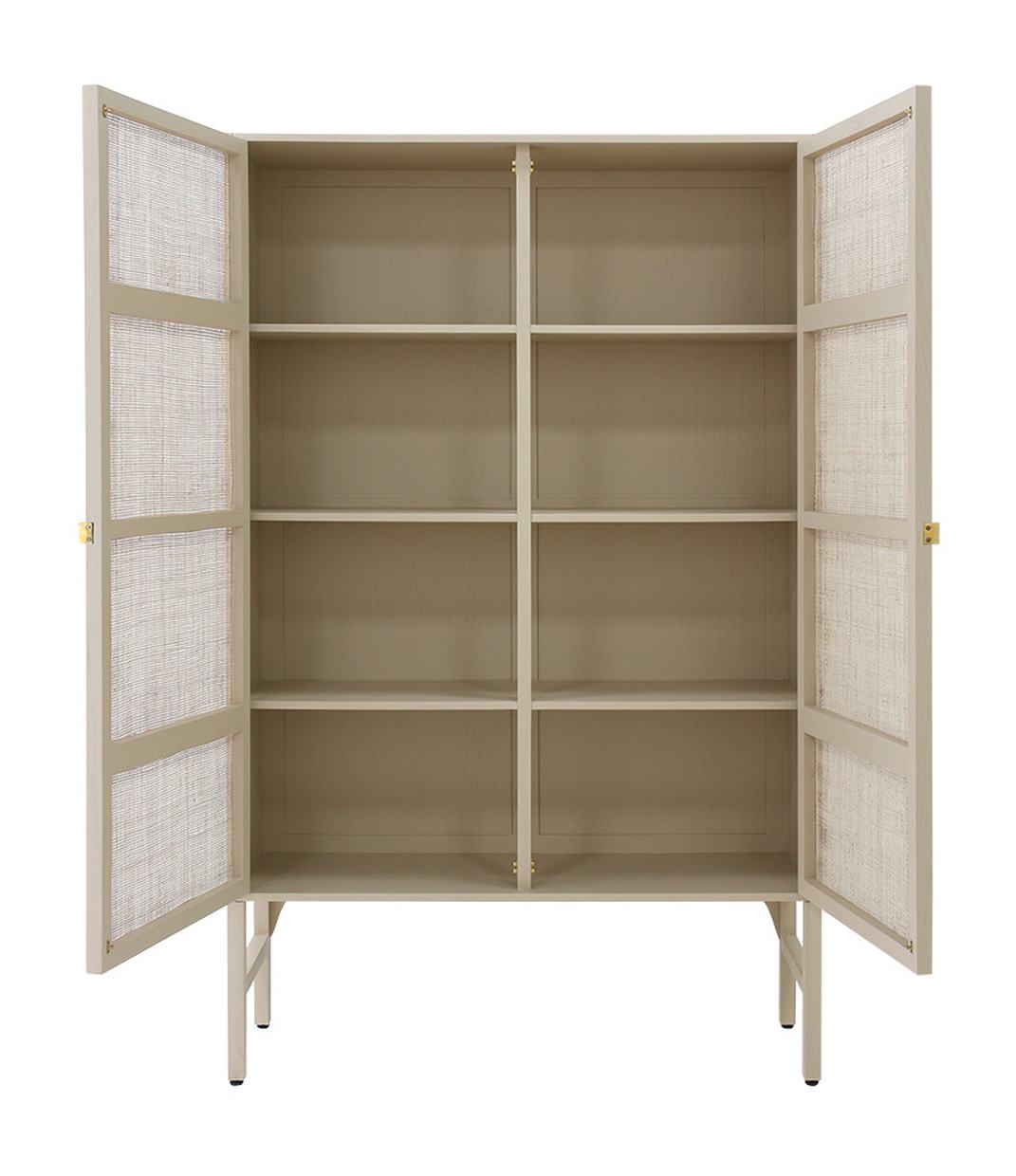Retro webbing cabinet sand with shelves