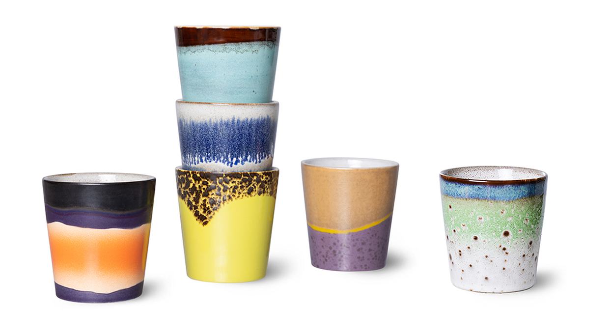 70s ceramics: coffee mug, lunar