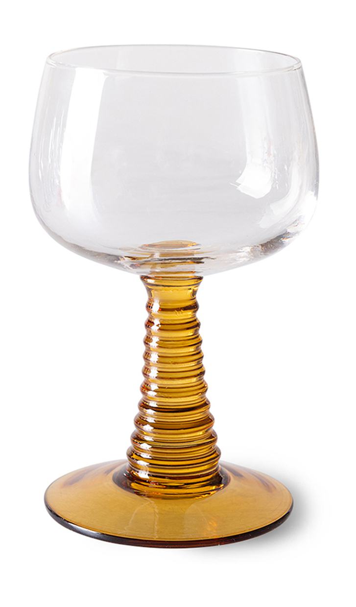Swirl wine glass high, ochre